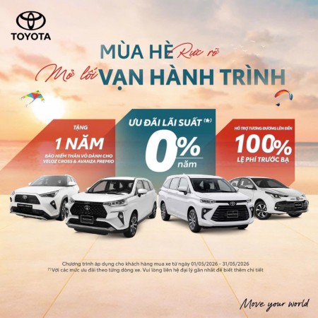 RƯỚC TOYOTA - RINH ƯU ĐÃI XỊN LÊN ĐẾN 100% PHÍ TRƯỚC BẠ & LÃI SUẤT CHỈ TỪ 0%