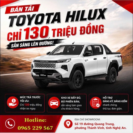 BÁN TẢI TOYOTA HILUX – CHỈ 130 TRIỆU ĐỒNG, SẴN SÀNG LÊN ĐƯỜNG