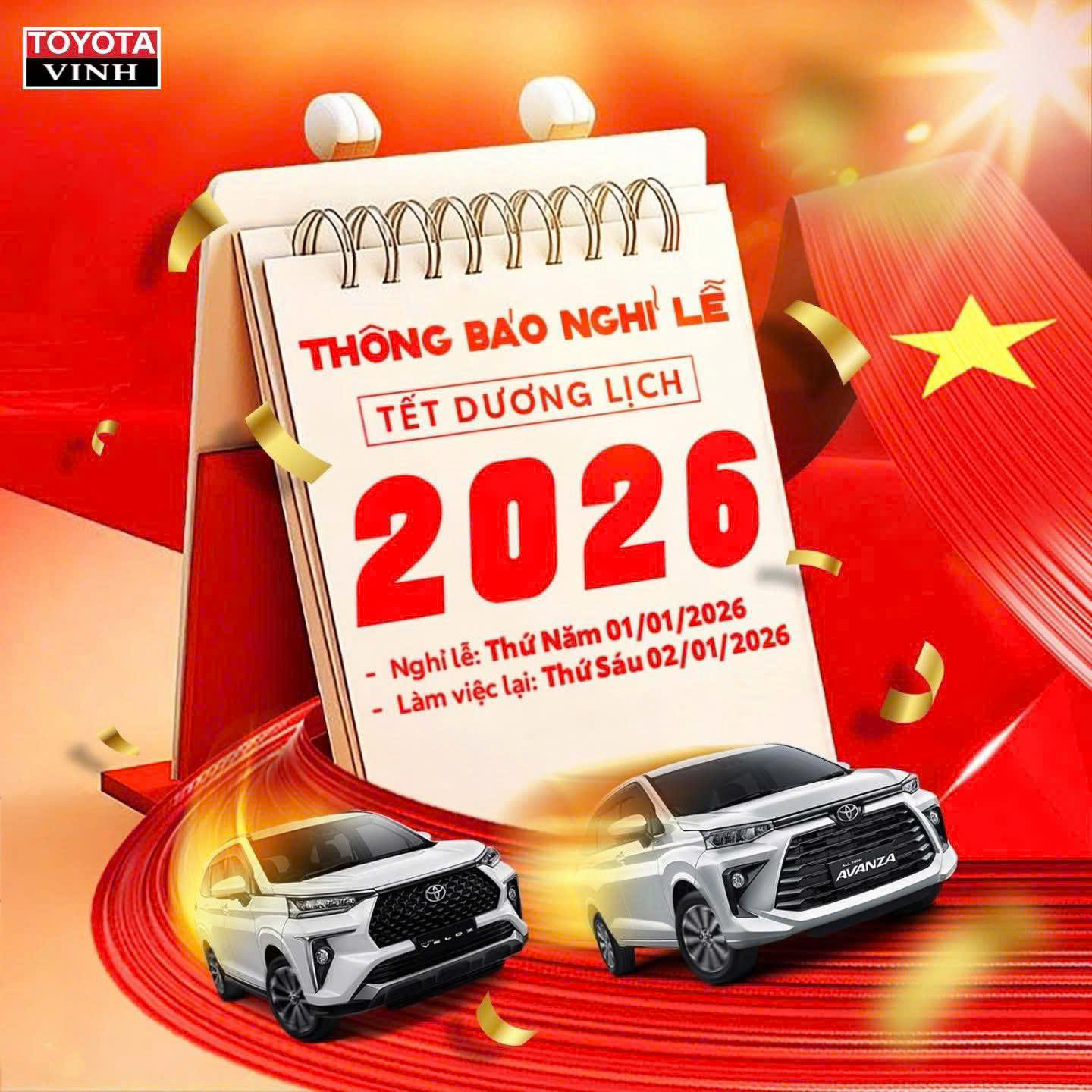 THÔNG BÁO LỊCH NGHỈ TẾT DƯƠNG LỊCH 2026