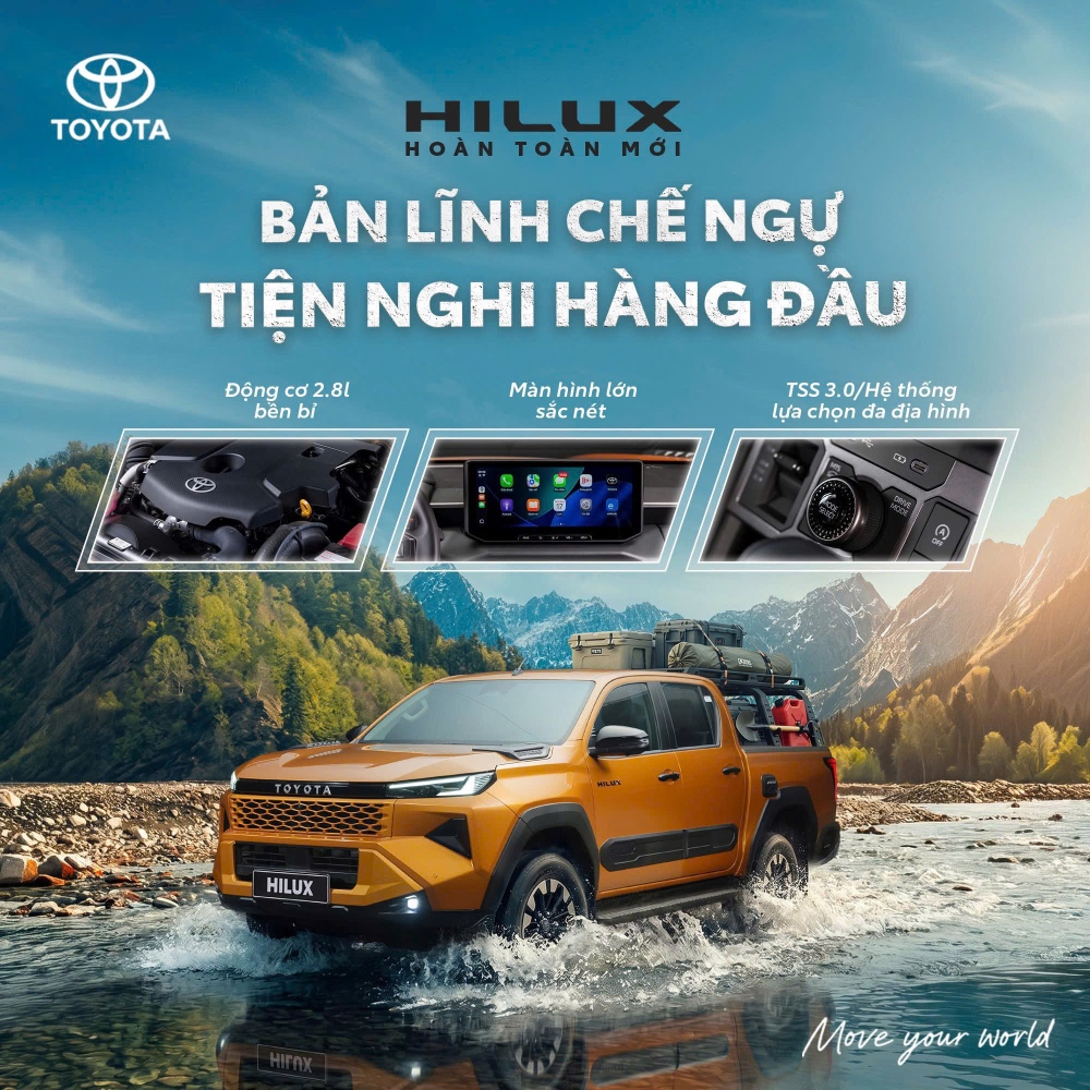 TOYOTA HILUX - MẠNH MẼ NGOÀI ĐỊA HÌNH, ĐẲNG CẤP TRONG KHOANG LÁI
