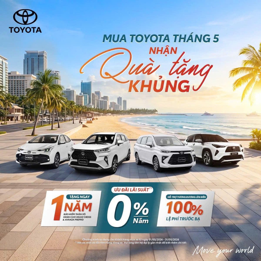 MUA TOYOTA THÁNG 5 - NHẬN QUÀ TẶNG KHỦNG