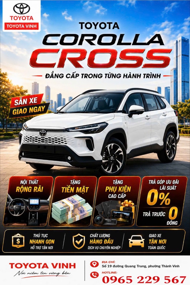 CẬP NHẬT GIÁ XE TOYOTA MỚI NHẤT - KHUYẾN MÃI KHỦNG NĂM 2026