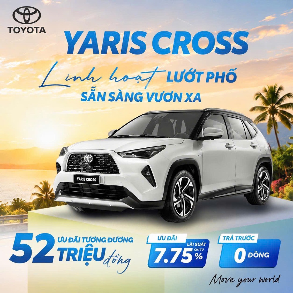 SẮM YARIS CROSS VỚI ƯU ĐÃI THÁNG 8 - LINH HOẠT LƯỚT PHỐ, SẴN SÀNG VƯƠN XA!